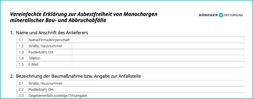LAGA Formular - vereinfacht